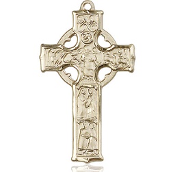 [5439GF] 14kt Gold Filled Celtic Cross Medal