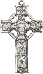 [5439SS] Sterling Silver Celtic Cross Medal