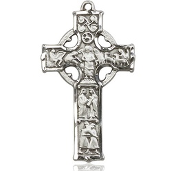 [5439SS] Sterling Silver Celtic Cross Medal