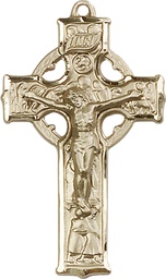 [5440GF] 14kt Gold Filled Celtic Crucifix Medal