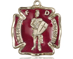 [5445EKT] 14kt Gold Saint Florian Medal