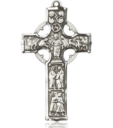 [5459SS] Sterling Silver Celtic Cross Medal