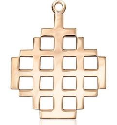 [5546GF] 14kt Gold Filled Jerusalem Cross Medal