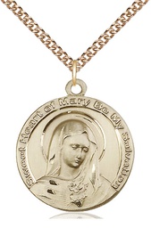 [5625GF/24GF] 14kt Gold Filled Mary Pendant on a 24 inch Gold Filled Heavy Curb chain