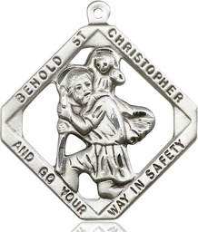 [5628SS] Sterling Silver Saint Christopher Medal