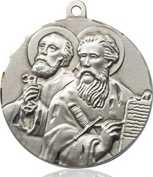 [5660SS] Sterling Silver Saint Peter St Paul Medal