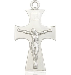 [5674SS] Sterling Silver Celtic Crucifix Medal