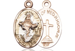 [5678EGF] 14kt Gold Filled Our Lady of Medugorje Medal