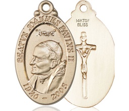 [4145PJPGF] 14kt Gold Filled Saint John Paul II Medal
