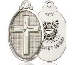 [4145YSS3] Sterling Silver Cross Coast Guard Medal
