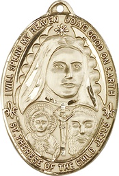 [4147GF] 14kt Gold Filled Saint Therese of the Child of Jesus Medal