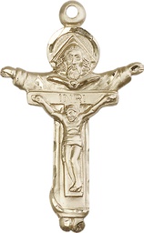 [4151GF] 14kt Gold Filled Trinity Crucifix Medal