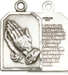 [4223SS] Sterling Silver Praying Hands Medal