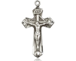 [6092SSY] Sterling Silver Crucifix Medal - With Box