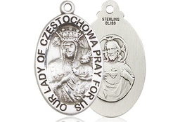 [6093SS] Sterling Silver Our Lady of Czestochowa Medal