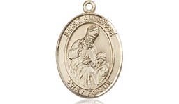 [8137KT] 14kt Gold Saint Ambrose Medal