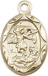 [0301RKT] 14kt Gold Saint Michael the Archangel Medal