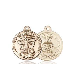 [0344KT1] 14kt Gold Saint Michael Air Force Medal
