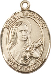 [8210KT] 14kt Gold Saint Therese of Lisieux Medal