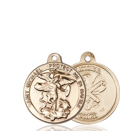 [0344KT5] 14kt Gold Saint Michael National Guard Medal