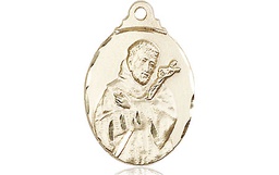 [0599FCKT] 14kt Gold Saint Francis Medal