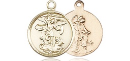 [0601RKT] 14kt Gold Saint Michael the Archangel Medal