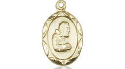 [0612PIKT] 14kt Gold Saint Pio of Pietrelcina Medal