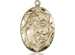 [0801KKT] 14kt Gold Saint Joseph Medal