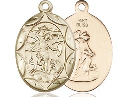 [0801RKT] 14kt Gold Saint Michael the Archangel Medal