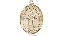 [8276KT] 14kt Gold Saint Isidore the Farmer Medal