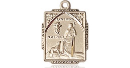 [0804RHKT] 14kt Gold Saint Roch Medal
