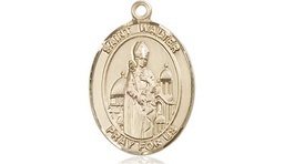 [8285KT] 14kt Gold Saint Walter of Pontnoise Medal