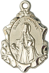 [0822DYKT] 14kt Gold Saint Dymphna Medal