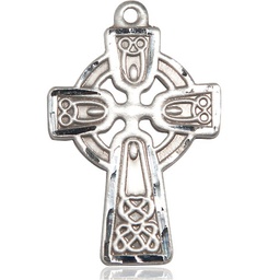 [6214SS] Sterling Silver Celtic Cross Medal