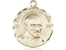 [0830KT] 14kt Gold Saint Vincent de Paul Medal