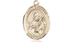 [8307KT] 14kt Gold Saint Meinrad of Einsideln Medal
