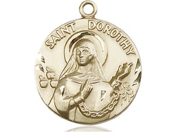 [0838KT] 14kt Gold Saint Dorothy Medal