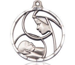 [6228SS] Sterling Silver Madonna &amp; Child Medal