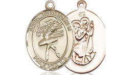 [8512KT] 14kt Gold Saint Christopher Dance Medal