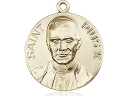 [0884KT] 14kt Gold Pope Pius X Medal