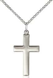 [6252SS/18SS] Sterling Silver Cross Pendant on a 18 inch Sterling Silver Light Curb chain