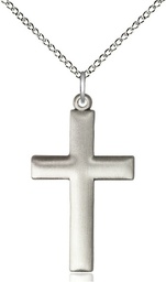 [6253SS/18SS] Sterling Silver Cross Pendant on a 18 inch Sterling Silver Light Curb chain