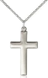 [6254YSS/18SS] Sterling Silver Cross Pendant on a 18 inch Sterling Silver Light Curb chain