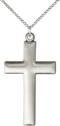 [6255YSS/18SS] Sterling Silver Cross Pendant on a 18 inch Sterling Silver Light Curb chain