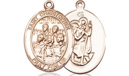 [8514KT] 14kt Gold Saint Christopher Choir Medal