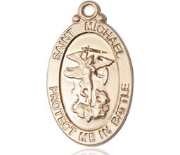 [1171KT] 14kt Gold Saint Michael Guardian Angel Medal
