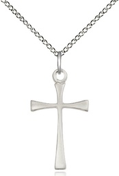 [6258SS/18SS] Sterling Silver Maltese Cross Pendant on a 18 inch Sterling Silver Light Curb chain
