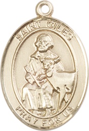 [8349KT] 14kt Gold Saint Giles Medal