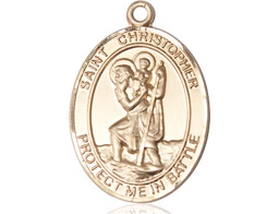 [1177KT] 14kt Gold Saint Christopher Medal