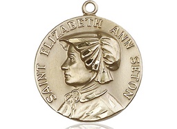[1463KT] 14kt Gold Saint Elizabeth Ann Seton Medal